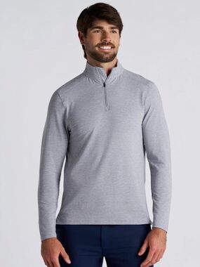 Coolibar Sonora Quarter Zip Long Sleeve Gray UPF Pullover Sweater Men’s Size XL